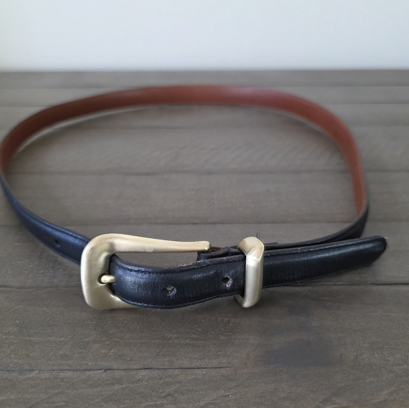 Accessories - Vintage Coach Glove Tanned Black Leather Belt Made In The USA- Brass Buckle